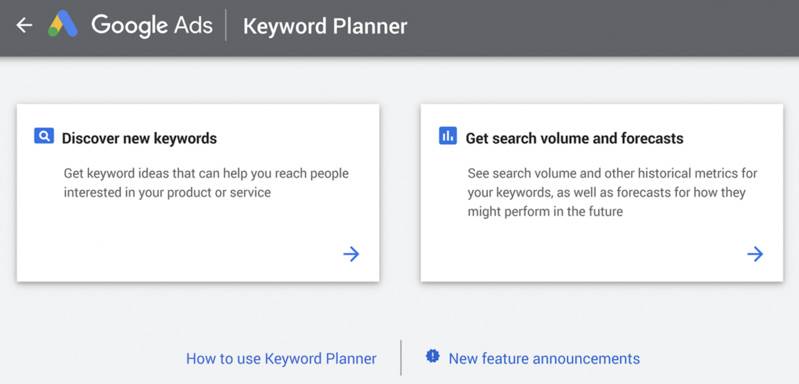 google keyword planner